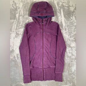 Lululemon Full Zip Jacket Women’s 6 Scuba Purple Stripe Hooded